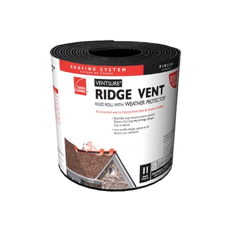 Owens Corning Owens Corning Ventsure 11.25 in. W X 240  L Black Plastic Continuous Unfiltered Ridge Vent OCVSRR